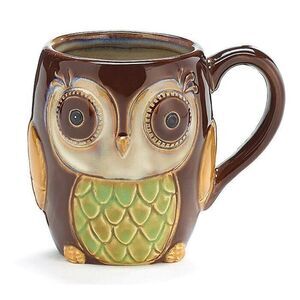 Burton Coffee Mug Porcelain Chocolate Owl 12 Oz  for Our Owl Lovers Gift Box
